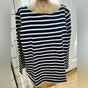 J Crew Navy & White Striped Women's Top